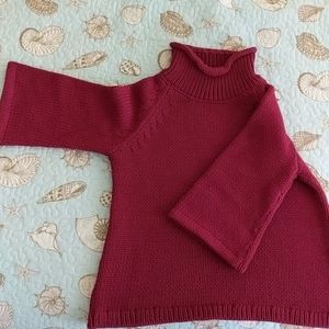 Funnel neck sweater with bell sleeves